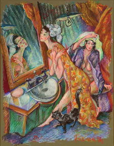 VIACHESLAV VASILEVICH KALININ "Backstage Powder Room" Pastel