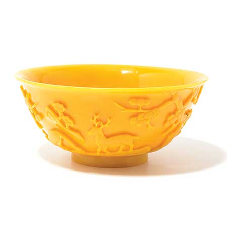 An Opaque Yellow Glass Bowl