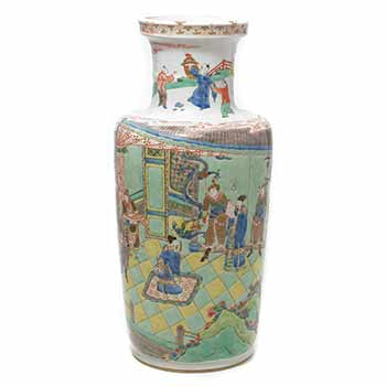 A Famille Verte Rouleau Vase, Kangxi Period