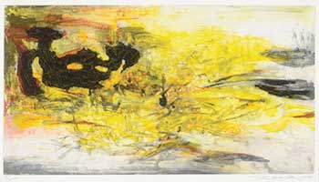 ZAO WOU-KI (Chinese born/French 1920-2013) Untitled "Abstract Composition," Color etching on paper