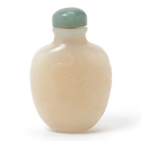 White Jade Snuff Bottle, 19th Century