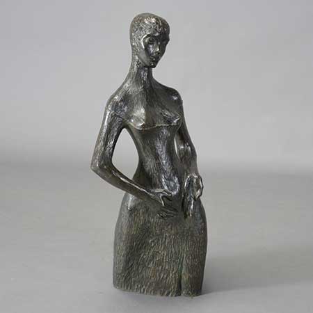 George Oudot (1928-2004) Patinated Bronze Figural Sculpture of a Woman