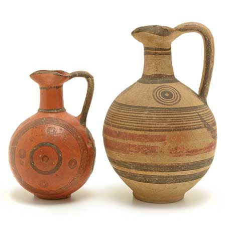 Two Cypriot Pottery Jugs, c.a. 8th - 6th Century B.C.