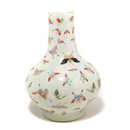 A Famille Rose 'Butterfly' Vase