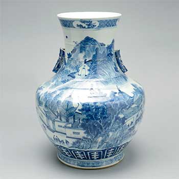 A Large Blue and White Vase