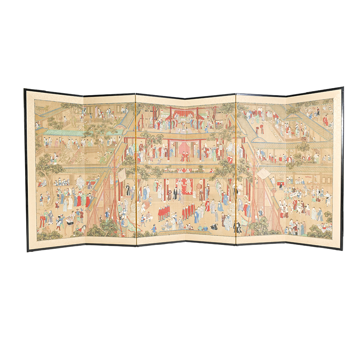 A Chinese Six-Panel Folding Screen by Anonymous Artist